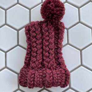 Maroon Knit Wool Hat for Small Dog Puppy Hood Chihuahua Clothes Warm Winter Dog Beanie Snood Red image 2