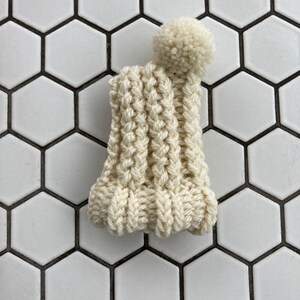 Ivory White Knit Wool Hat for Small Dog Puppy Hood Chihuahua Clothes Warm Winter Dog Beanie Snood image 2