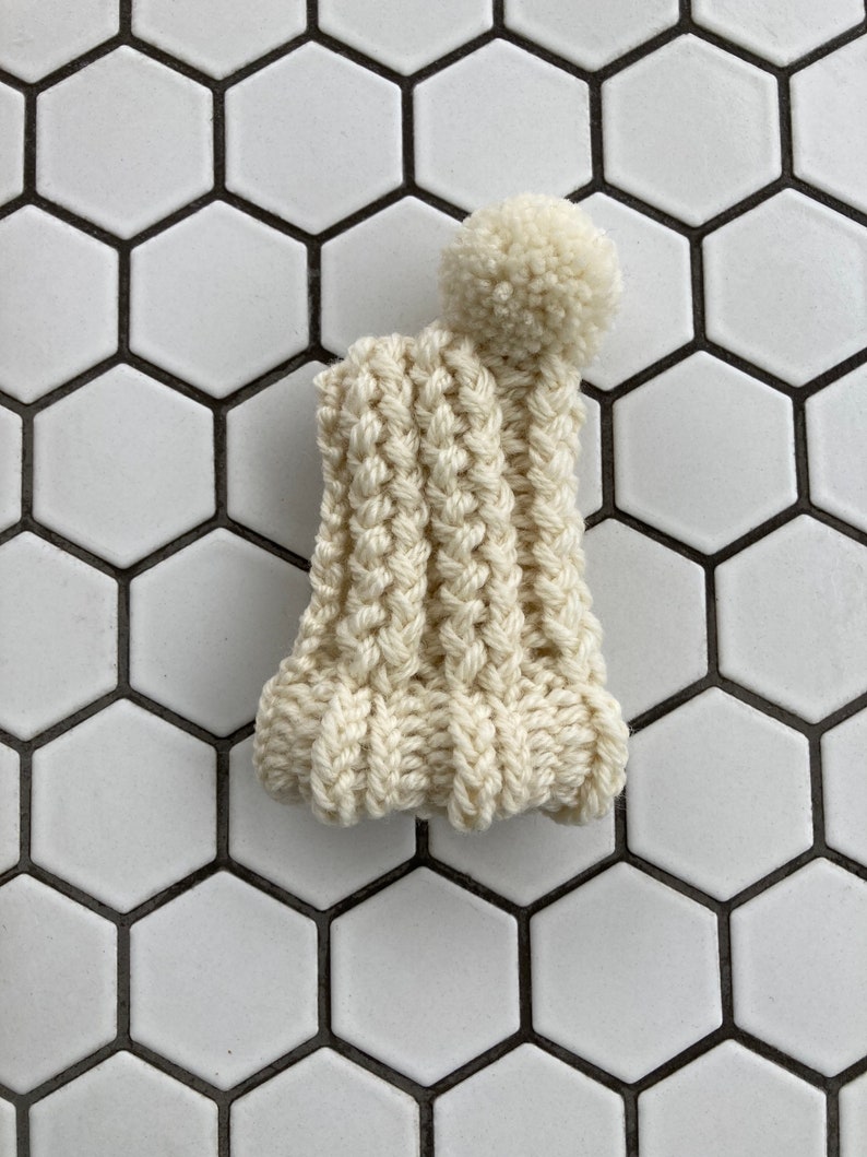 Ivory White Knit Wool Hat for Small Dog Puppy Hood Chihuahua Clothes Warm Winter Dog Beanie Snood image 2