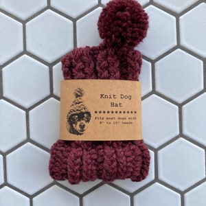 Maroon Knit Wool Hat for Small Dog Puppy Hood Chihuahua Clothes Warm Winter Dog Beanie Snood Red image 5