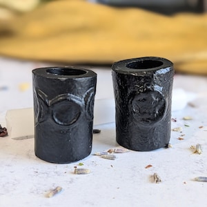 Cast Iron Three Moon, Pentacle Mini Candle Holder for Chime Candles, Mini Chime Candle Holder, Small Candle Stand