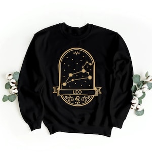 Leo Gold Sigil Sweatshirt | Zodiac Sign Sweatshirt | Leo Gift | Horoscope Sweatshirt | Astrology Sweatshirt |