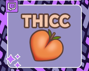 Thicc Peach Twitch Emote | Discord Emote | Mixer Emote | Streamer Emote | Twitch Badge | Thicc | Peach | Funny Emote