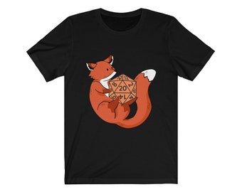 Playful Fox Dice T-Shirt | Rpg | Game Master | Tabletop RPG | Tabletop Games | RPG | Role Playing | Board Games | 5