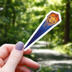 Shooting Star D20 Vinyl Sticker | Tabletop RPG Gift | Nerdy Sticker | Dice Sticker | Rpg Sticker | Tabletop Gaming Sticker | RPG Sticker