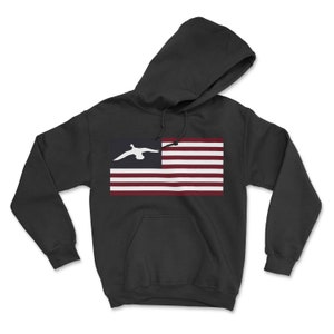 Duck American Flag Hoodie | Hunter Sweater | Duck Hunting Sweater | Duck Hunter Gift | Hunter Apparel | 1