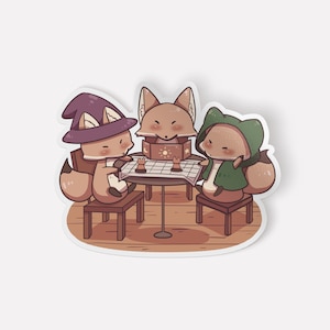 Fox Tabletop Gaming Sticker | Rpg Stickers | Game Master Stickers | Tabletop Gaming | RPG Stickers | Role Playing Game Stickers | Cute