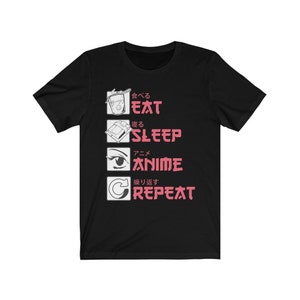 Eat Sleep Anime Repetir camiseta / Anime / Otaku / Senpai / Waifu / Anime Show / Anime Fight