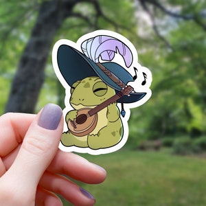 Bard Frog Sticker | Bard Class Sticker | Dice Sticker | Rpg Sticker | Tabletop Gaming Sticker | RPG Sticker