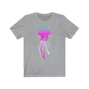Electric Jellyfish T-Shirt Animal Shirt Sea Creature Shirt Jellyfish Shirt Athletic Heather