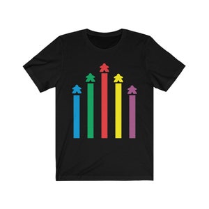 Camiseta Rainbow Meeple Rockets / Juegos de mesa / Juego de mesa / Regalos de jugador de mesa / Regalo nerd