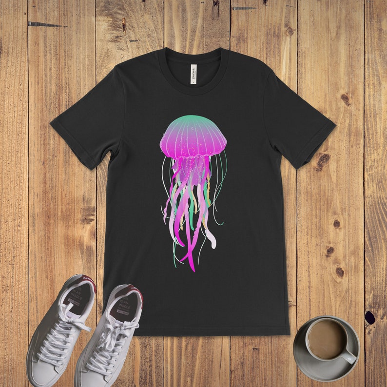 Electric Jellyfish T-Shirt Animal Shirt Sea Creature Shirt Jellyfish Shirt image 1