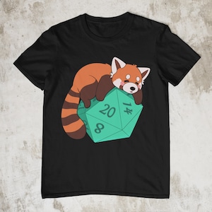 Red Panda D20 T-Shirt | Rpg Shirt | Game Master Shirt | Tabletop Gaming