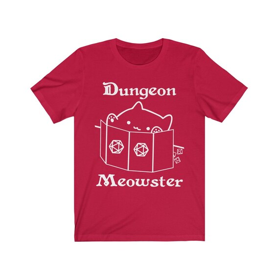 Dungeon Meowster White Cat T-shirt Dnd 