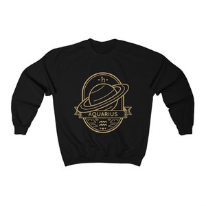 Aquarius Planet Zodiac Sweatshirt | Zodiac Sweater | Zodiac Gift | Zodiac Sign Shirt | Zodiac |