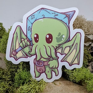 Chibithulhu Sticker | Rpg Sticker | Tabletop Gaming Sticker | RPG Sticker | Dice Sticker | Game Master Rpg Sticker | GM Sticker