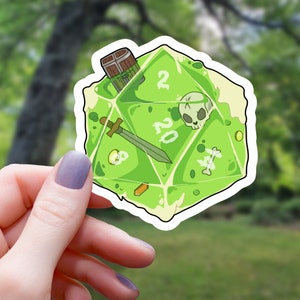 Gelatinous Cube D20 Sticker | RPG Sticker | Tabletop Gaming Sticker | Rpg Sticker | Tabletop RPG Sticker