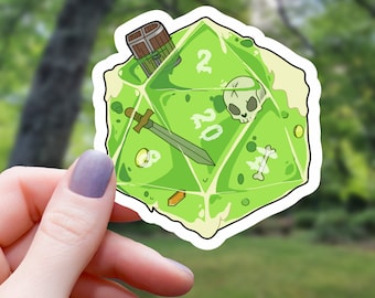 Gelatinous Cube D20 Sticker | RPG Sticker | Tabletop Gaming Sticker | Rpg Sticker | Tabletop RPG Sticker
