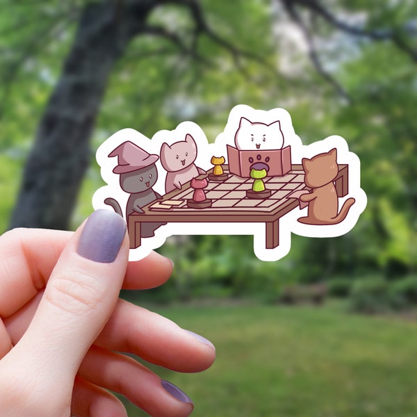 Cats Playing Rpg Sticker | RPG Sticker | Tabletop Gaming Sticker | Rpg Sticker | Tabletop RPG Sticker | Game Sticker | 2