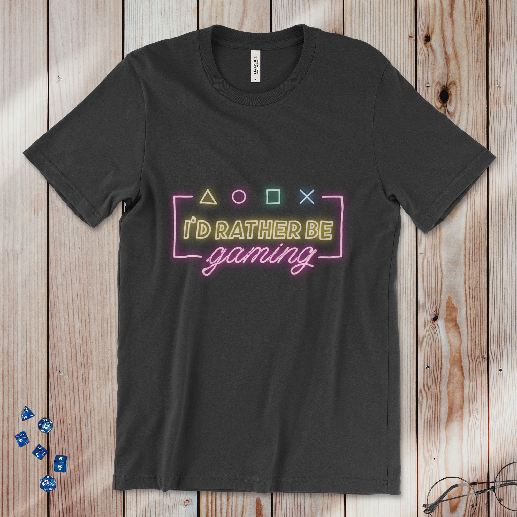 Rather Be Gaming Neon TShirt / Gamer Apparel / Gamer Gift / Etsy