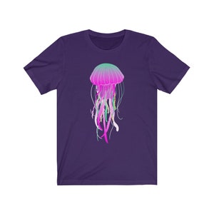Electric Jellyfish T-Shirt Animal Shirt Sea Creature Shirt Jellyfish Shirt Team Purple