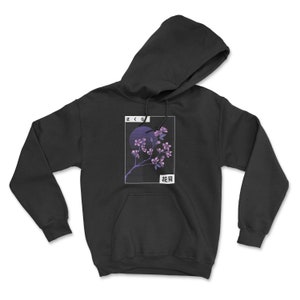 Vaporwave Cherry Blossoms Hoodie | Japanese Kanji Sweater | Vaporwave Sweater | Vaporwave