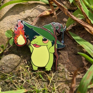 Traveling Toadsters Wizard Hard Enamel Pin | Nerdy Enamel Pin | Frog Enamel Pin | RPG Enamel Pin | Wizard Frog Pin | Tabletop RPG Pins