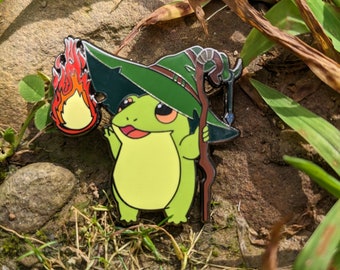 Traveling Toadsters Wizard Hard Enamel Pin | Nerdy Enamel Pin | Frog Enamel Pin | RPG Enamel Pin | Wizard Frog Pin | Tabletop RPG Pins