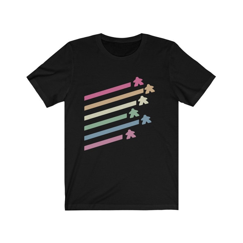 Retro Flying Meeples T-Shirt Board Games CARCASSONNE Black