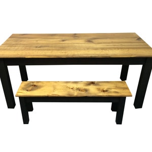 Rustic Barn wood & Black Farmhouse Table / Harvest Table / Reclaimed wood Table