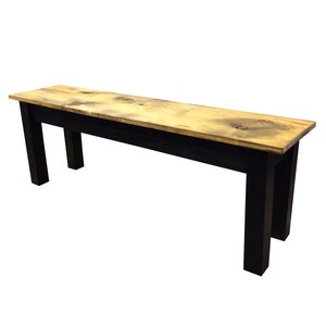 Barnwood Bench-Black / Rustic Bench / Farmhouse Bench / Reclaimed wood bench image 1