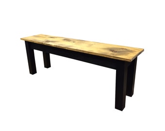 Barnwood Bench-Black  / Rustic Bench / Farmhouse Bench / Reclaimed wood bench