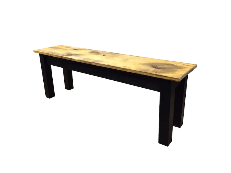 Barnwood Bench-Black / Rustic Bench / Farmhouse Bench / Reclaimed wood bench image 1