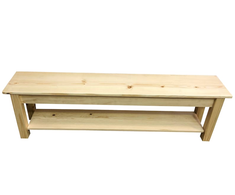 Unfinished Bench Pine Wood Storage Shelf Bench/ Shoe Rack / Etsy