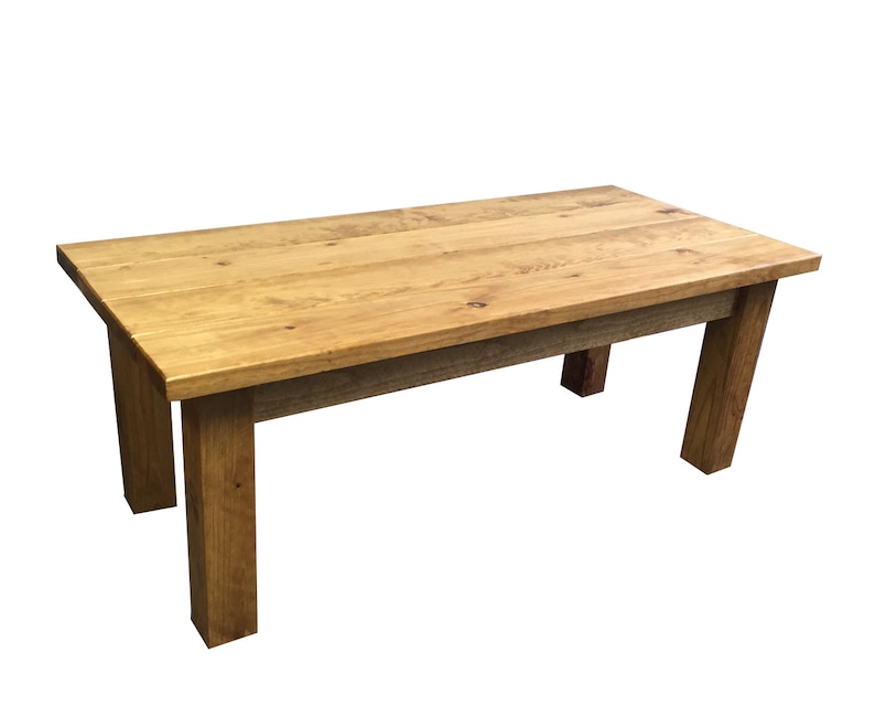 Mesa de centro rústica, mesa de centro de estilo rústico, madera maciza Golden Oak