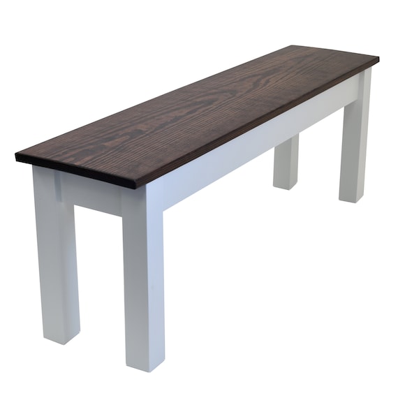 Red Mahogany Farmhouse Bench with Turned Legs 24