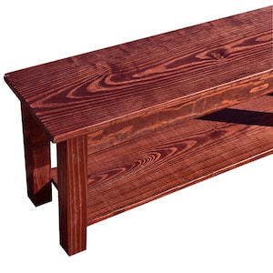 Red Mahogany Bench with Shelf
