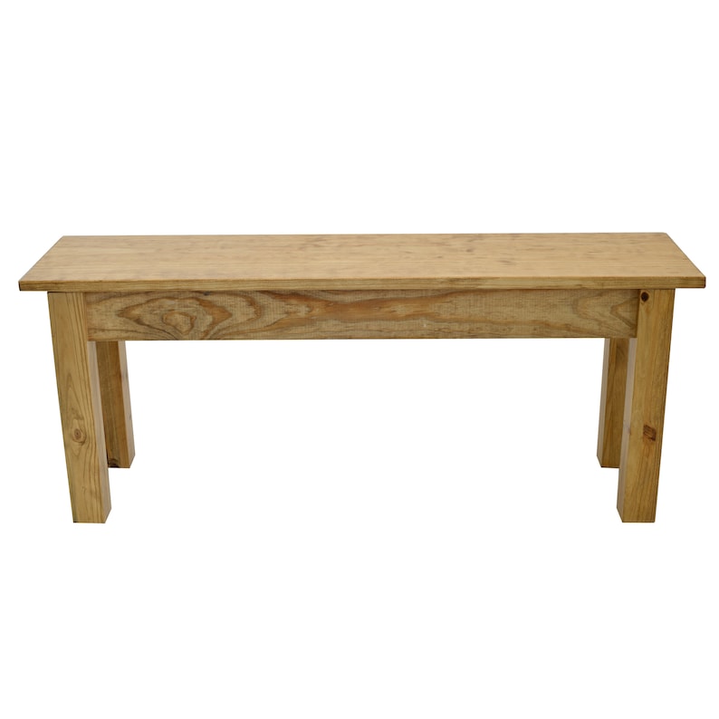 Ranch Farmhouse Bench, Rustic Golden Oak, Solid Wood / durable polyurethane clear coat / Mud Room Entry way foyer bench image 6