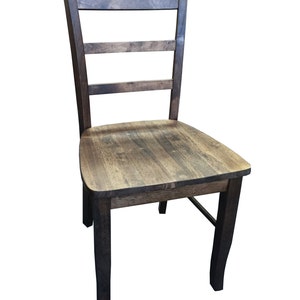 Rustic Walnut Ladder back Farmhouse Chair