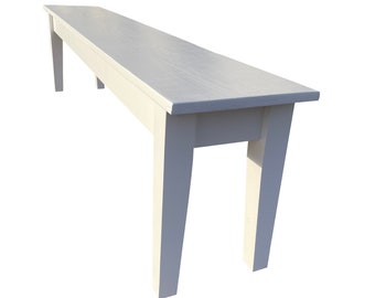 White Tapered Bench