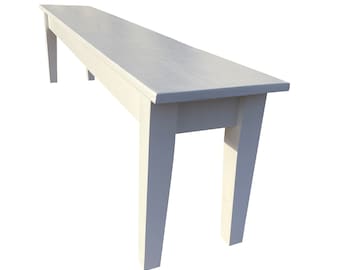 White Tapered Bench