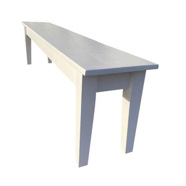 White Tapered Bench