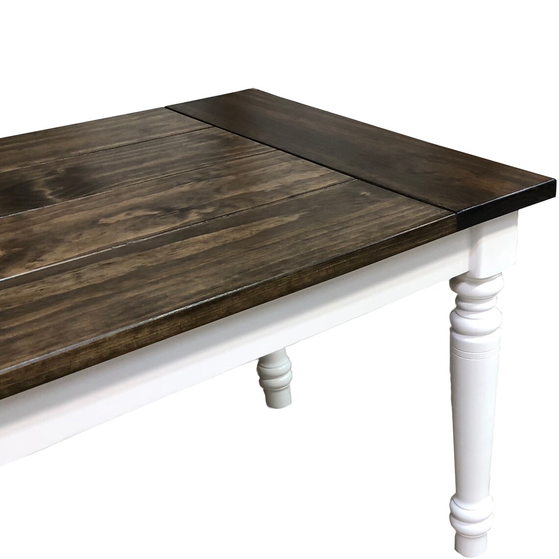 Dark Walnut and White English Farmhouse Table With Thick - Etsy
