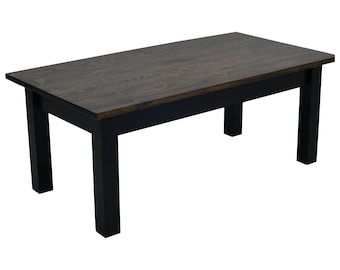 Dark Walnut and Black Coffee Table