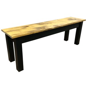 Barnwood Bench-Black / Rustic Bench / Farmhouse Bench / Reclaimed wood bench image 3