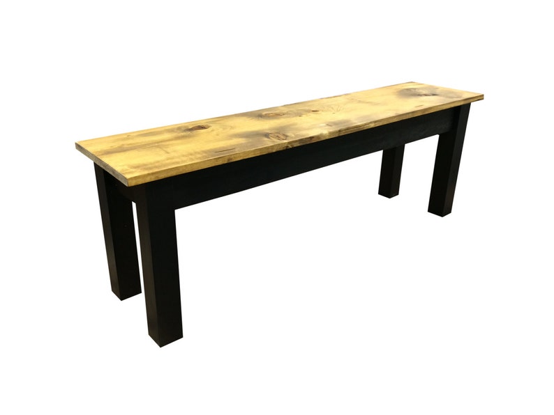 Barnwood Bench-Black / Rustic Bench / Farmhouse Bench / Reclaimed wood bench image 3