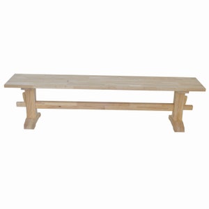 Unfinished Trestle Bench /  Pedestal Bench / Rustic Bench