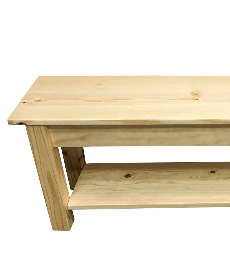 Unfinished Bench Pine Wood Storage Shelf Bench/ Shoe Rack / - Etsy