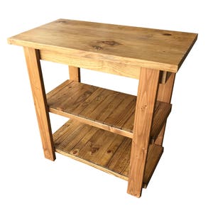 Golden Oak Kitchen Island with Storage (Rustic Shabby Chic Island)