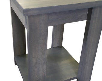 Driftwood Grey Side Table or End Table with Storage Shelf
